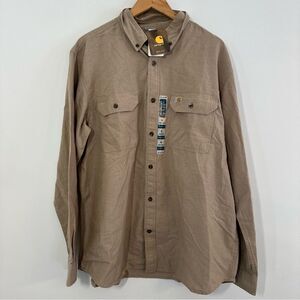 Carhartt Relaxed Fit Long Sleeve Button Down Shirt Men's XL 100% Cotton NWT